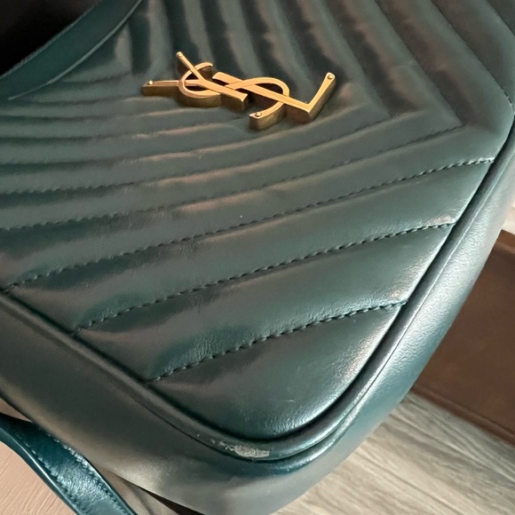 YSL Saint Laurent Quilted Chevron Lou Crossbody Bag. - Picture 12 of 17